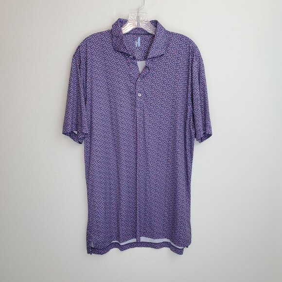 Johnnie-O Men's navy Orson printed polo - Picture 1 of 10